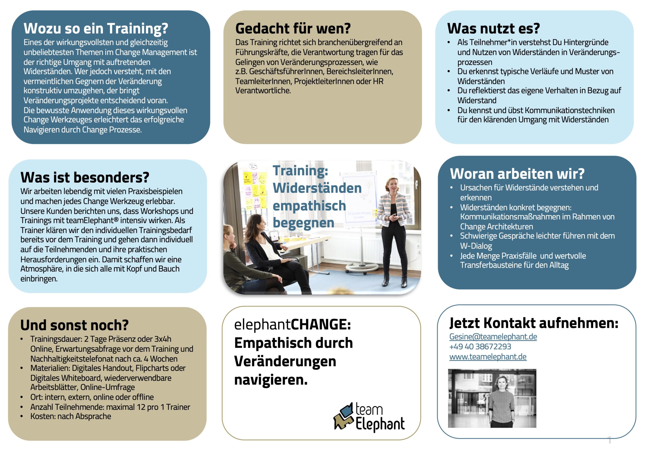 teamElephant_Training zum Umgang mit Widerständen_One-Pager